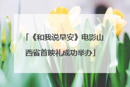 《和我说早安》电影山西省首映礼成功举办