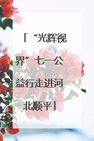 “光辉视界”七一公益行走进河北顺平