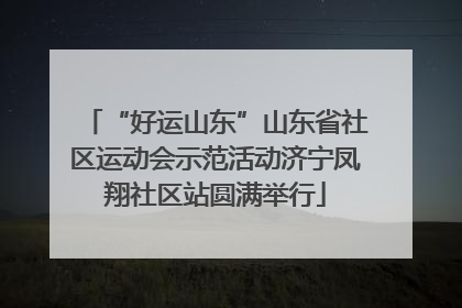 “好运山东”山东省社区运动会示范活动济宁凤翔社区站圆满举行