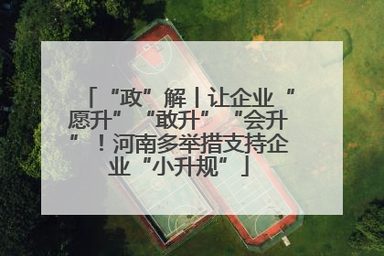 “政”解丨让企业“愿升”“敢升”“会升”！河南多举措支持企业“小升规”