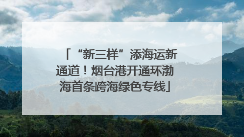 “新三样”添海运新通道！烟台港开通环渤海首条跨海绿色专线