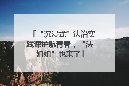 “沉浸式”法治实践课护航青春，“法姐姐”也来了