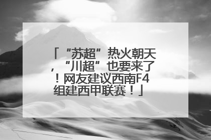 “苏超”热火朝天，“川超”也要来了！网友建议西南F4组建西甲联赛！