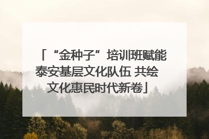 “金种子”培训班赋能泰安基层文化队伍 共绘文化惠民时代新卷