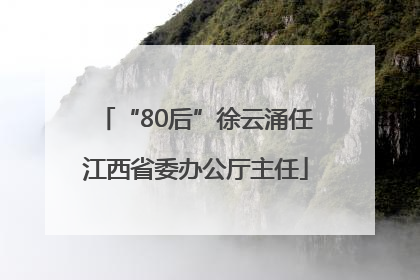 “80后”徐云涌任江西省委办公厅主任