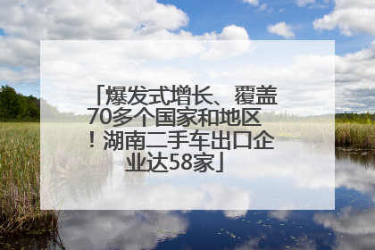 爆发式增长、覆盖70多个国家和地区！湖南二手车出口企业达58家