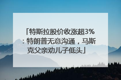 特斯拉股价收涨超3%：特朗普无意沟通，马斯克父亲劝儿子低头