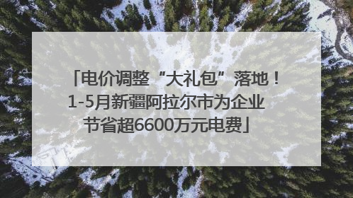 电价调整“大礼包”落地！1-5月新疆阿拉尔市为企业节省超6600万元电费