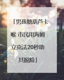 男孩糖葫芦卡喉 市民用海姆立克法20秒助其脱险