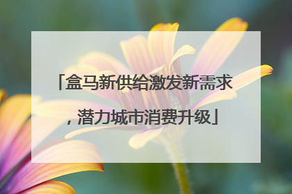 盒马新供给激发新需求，潜力城市消费升级