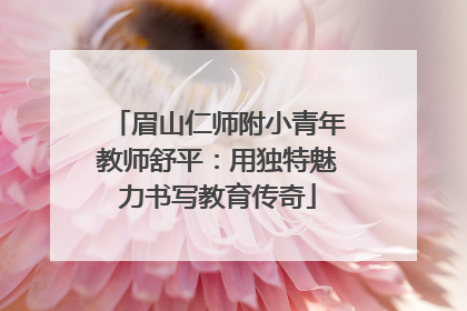 眉山仁师附小青年教师舒平：用独特魅力书写教育传奇