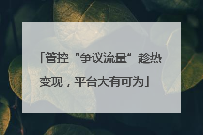 管控“争议流量”趁热变现，平台大有可为