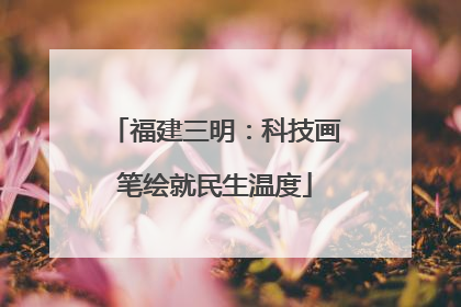 福建三明：科技画笔绘就民生温度