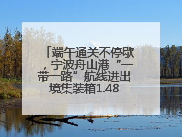 端午通关不停歇，宁波舟山港“一带一路”航线进出境集装箱1.48万标箱