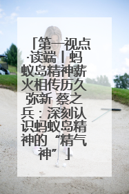 第一视点·读端丨蚂蚁岛精神薪火相传历久弥新 蔡之兵：深刻认识蚂蚁岛精神的“精气神”