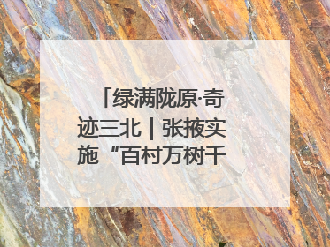 绿满陇原·奇迹三北｜张掖实施“百村万树千里林”工程