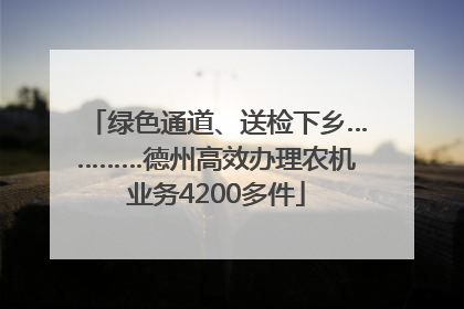 绿色通道、送检下乡…………德州高效办理农机业务4200多件