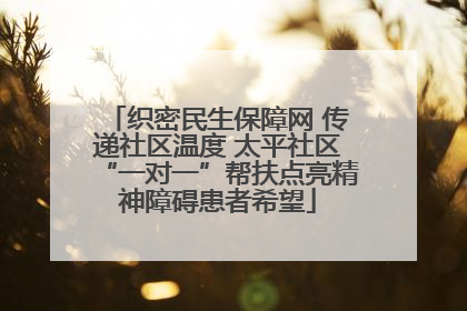 织密民生保障网 传递社区温度 太平社区“一对一”帮扶点亮精神障碍患者希望