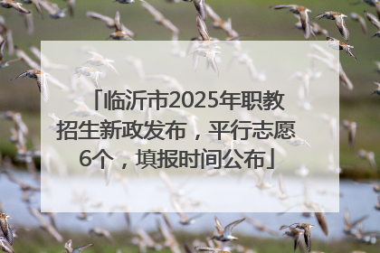 临沂市2025年职教招生新政发布，平行志愿6个，填报时间公布
