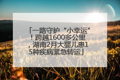 一路守护“小幸运”！跨越1600多公里，湖南2月大婴儿患15种疾病紧急转运