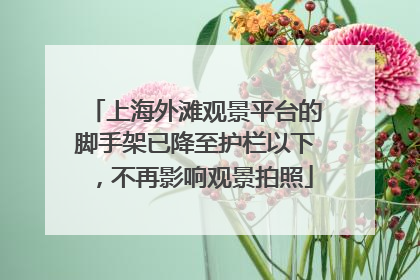 上海外滩观景平台的脚手架已降至护栏以下，不再影响观景拍照