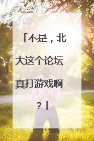 不是，北大这个论坛真打游戏啊？