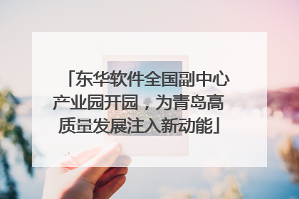 东华软件全国副中心产业园开园，为青岛高质量发展注入新动能