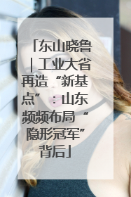 东山晓鲁｜工业大省再造“新基点”：山东频频布局“隐形冠军”背后