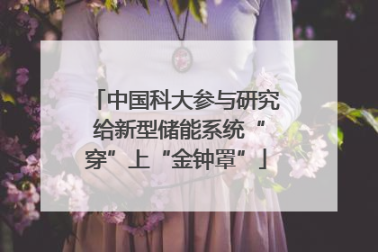 中国科大参与研究 给新型储能系统“穿”上“金钟罩”