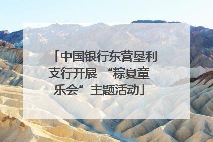 中国银行东营垦利支行开展 “粽夏童乐会”主题活动