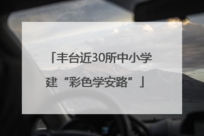 丰台近30所中小学建“彩色学安路”