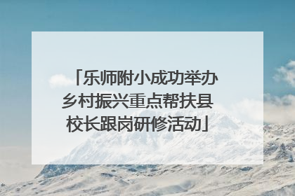 乐师附小成功举办乡村振兴重点帮扶县校长跟岗研修活动