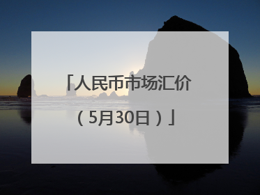 人民币市场汇价（5月30日）