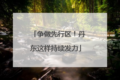 争做先行区！丹东这样持续发力