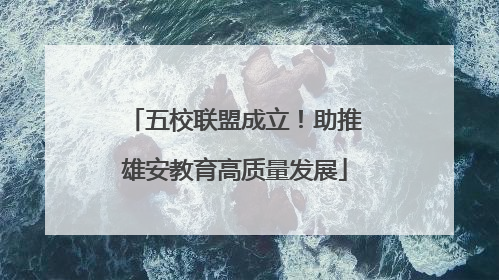 五校联盟成立！助推雄安教育高质量发展