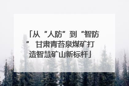 从“人防”到“智防” 甘肃青苔泉煤矿打造智慧矿山新标杆