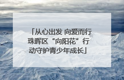 从心出发 向爱而行 珠晖区“向阳花”行动守护青少年成长