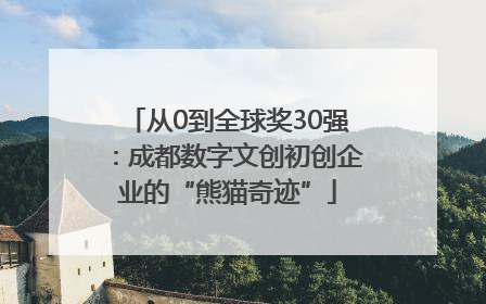 从0到全球奖30强：成都数字文创初创企业的“熊猫奇迹”