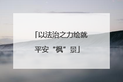 以法治之力绘就平安“枫”景