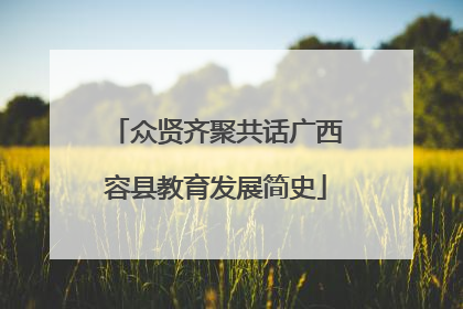 众贤齐聚共话广西容县教育发展简史