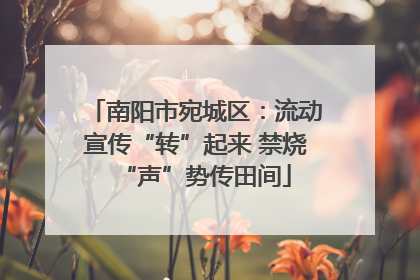 南阳市宛城区：流动宣传“转”起来 禁烧“声”势传田间