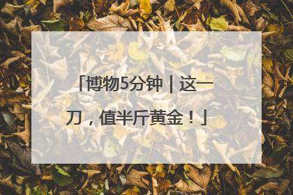 博物5分钟｜这一刀，值半斤黄金！