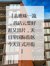 去班味一流，首店云集好逛又出片，天目里国际街区今天正式开街