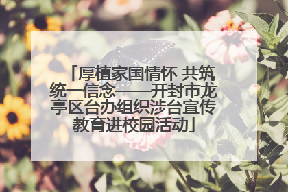 厚植家国情怀 共筑统一信念——开封市龙亭区台办组织涉台宣传教育进校园活动