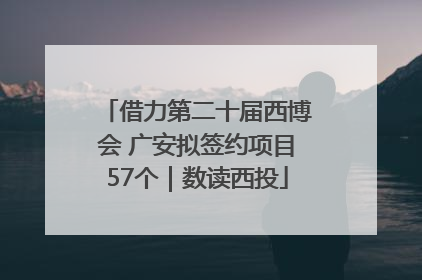 借力第二十届西博会 广安拟签约项目57个｜数读西投