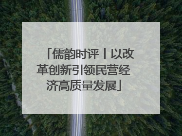 儒韵时评丨以改革创新引领民营经济高质量发展