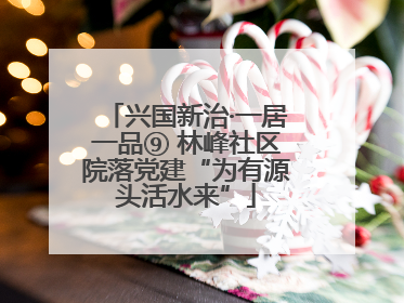 兴国新治·一居一品⑨ 林峰社区院落党建“为有源头活水来”