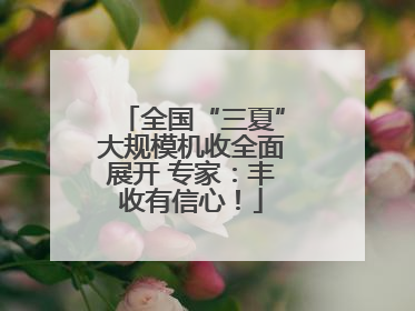 全国“三夏”大规模机收全面展开 专家：丰收有信心！