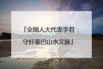 全国人大代表李君：守好秦巴山水文脉