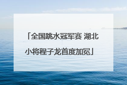 全国跳水冠军赛 湖北小将程子龙首度加冕